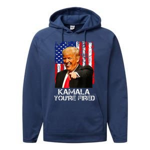 Kamala Youre Fired President Trump Laughing At Kamala Performance Fleece Hoodie