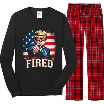 Kamala YouRe Fired Funny President 47th Trump 2024 Laughing Long Sleeve Pajama Set