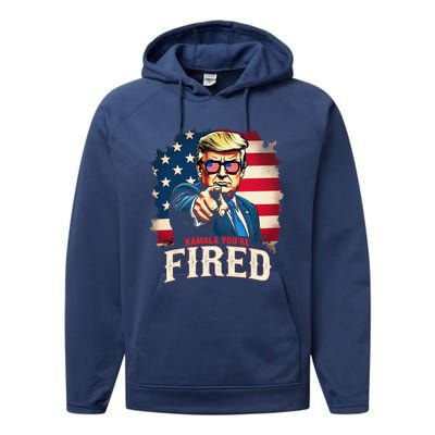 Kamala YouRe Fired Funny President 47th Trump 2024 Laughing Performance Fleece Hoodie