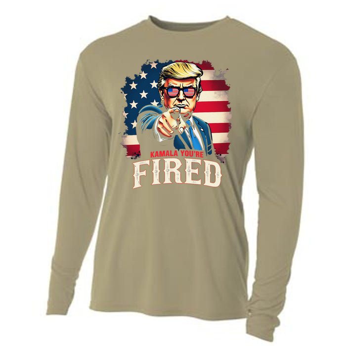 Kamala YouRe Fired Funny President 47th Trump 2024 Laughing Cooling Performance Long Sleeve Crew