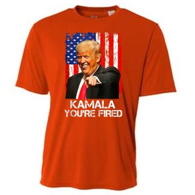 Kamala YouRe Fired Funny President Trump Laughing At Kamala Cooling Performance Crew T-Shirt