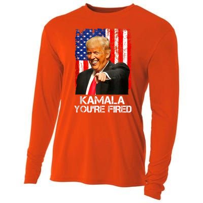 Kamala YouRe Fired Funny President Trump Laughing At Kamala Cooling Performance Long Sleeve Crew