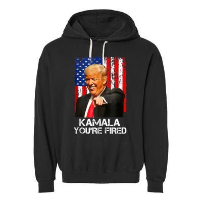 Kamala YouRe Fired Funny President Trump Laughing At Kamala Garment-Dyed Fleece Hoodie