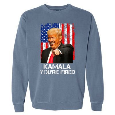 Kamala YouRe Fired Funny President Trump Laughing At Kamala Garment-Dyed Sweatshirt