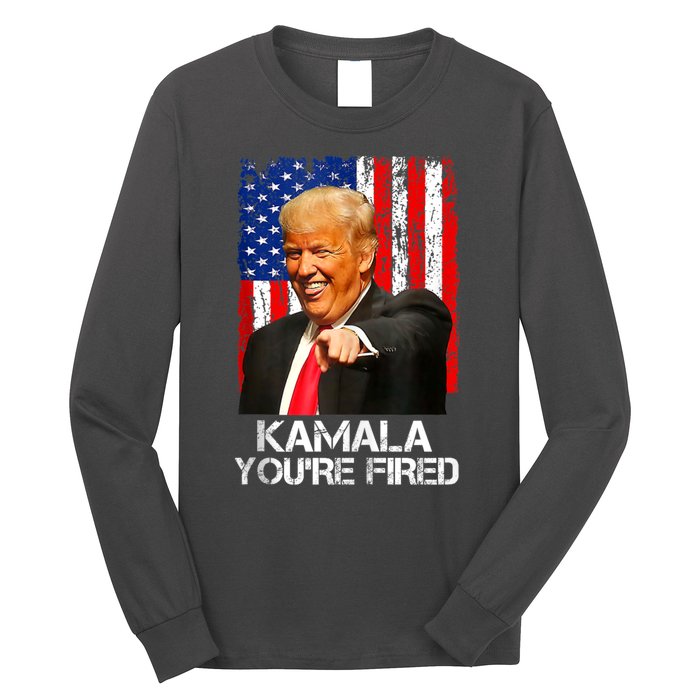 Kamala YouRe Fired Funny President Trump Laughing At Kamala Long Sleeve Shirt