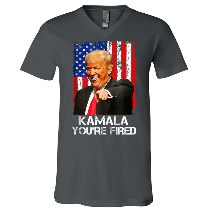 Kamala YouRe Fired Funny President Trump Laughing At Kamala V-Neck T-Shirt