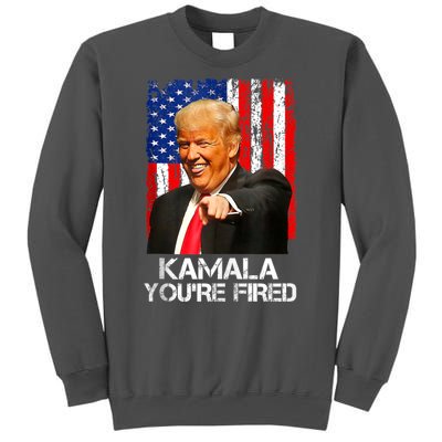 Kamala YouRe Fired Funny President Trump Laughing At Kamala Tall Sweatshirt