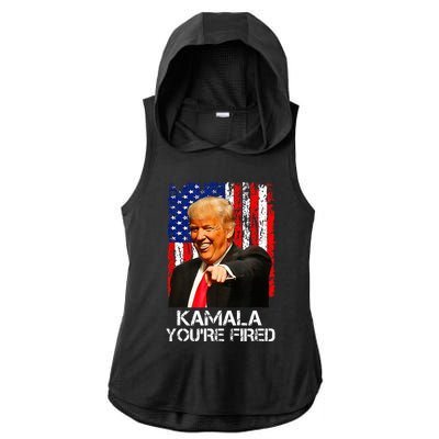 Kamala YouRe Fired Funny President Trump Laughing At Kamala Ladies PosiCharge Tri-Blend Wicking Draft Hoodie Tank