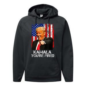 Kamala YouRe Fired Funny President Trump Laughing At Kamala Performance Fleece Hoodie