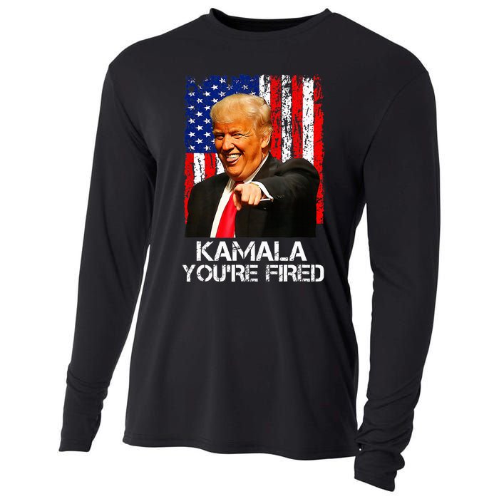 Kamala YouRe Fired Funny President Trump Laughing At Kamala Cooling Performance Long Sleeve Crew