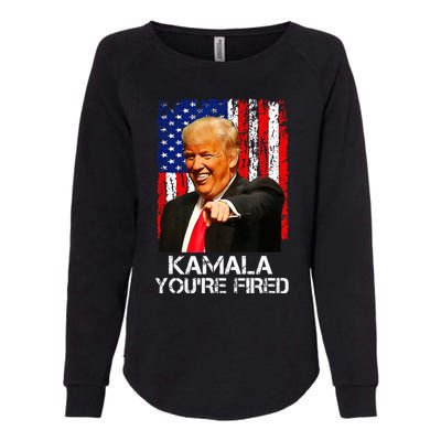 Kamala YouRe Fired Funny President Trump Laughing At Kamala Womens California Wash Sweatshirt