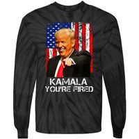 Kamala YouRe Fired Funny President Trump Laughing At Kamala Tie-Dye Long Sleeve Shirt