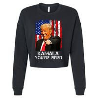 Kamala YouRe Fired Funny President Trump Laughing At Kamala Cropped Pullover Crew