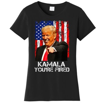 Kamala YouRe Fired Funny President Trump Laughing At Kamala Women's T-Shirt