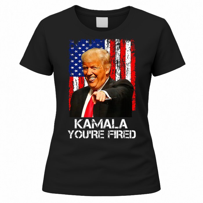 Kamala YouRe Fired Funny President Trump Laughing At Kamala Women's T-Shirt