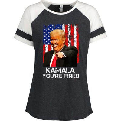 Kamala YouRe Fired Funny President Trump Laughing At Kamala Enza Ladies Jersey Colorblock Tee