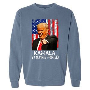 Kamala YouRe Fired Funny President Trump Laughing At Kamala Garment-Dyed Sweatshirt