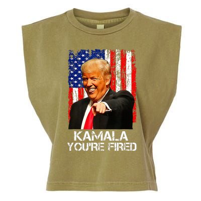 Kamala YouRe Fired Funny President Trump Laughing At Kamala Garment-Dyed Women's Muscle Tee