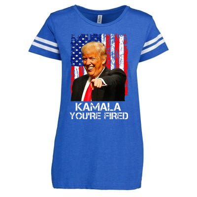 Kamala YouRe Fired Funny President Trump Laughing At Kamala Enza Ladies Jersey Football T-Shirt