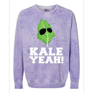 Kale Yeah Funny Vegan Pun Kale Yeah Colorblast Crewneck Sweatshirt