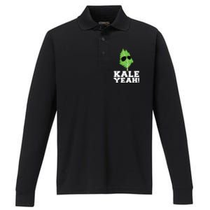 Kale Yeah Funny Vegan Pun Kale Yeah Performance Long Sleeve Polo