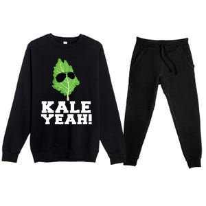 Kale Yeah Funny Vegan Pun Kale Yeah Premium Crewneck Sweatsuit Set