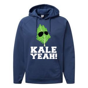 Kale Yeah Funny Vegan Pun Kale Yeah Performance Fleece Hoodie