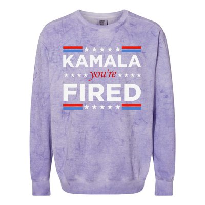 Kamala YouRe Fired Funny President Trump Laughing At Kamala Colorblast Crewneck Sweatshirt