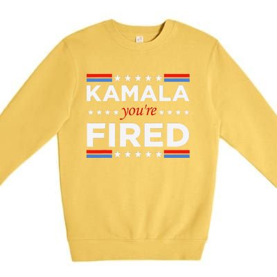 Kamala YouRe Fired Funny President Trump Laughing At Kamala Premium Crewneck Sweatshirt