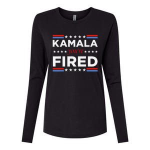 Kamala YouRe Fired Funny President Trump Laughing At Kamala Womens Cotton Relaxed Long Sleeve T-Shirt