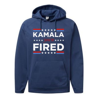 Kamala YouRe Fired Funny President Trump Laughing At Kamala Performance Fleece Hoodie