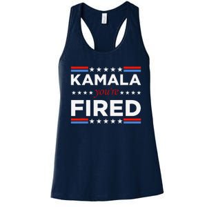 Kamala YouRe Fired Funny President Trump Laughing At Kamala Women's Racerback Tank