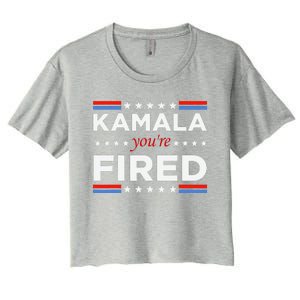 Kamala YouRe Fired Funny President Trump Laughing At Kamala Women's Crop Top Tee