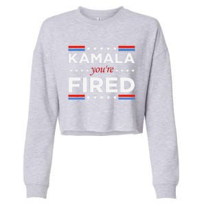 Kamala YouRe Fired Funny President Trump Laughing At Kamala Cropped Pullover Crew