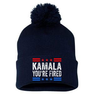 Kamala YouRe Fired 2024 Vote Trump Political Pom Pom 12in Knit Beanie