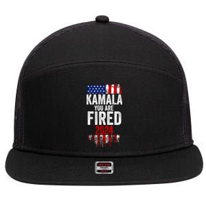 Kamala YouRe Fired Funny Anti Kamala Harris Election 2024 7 Panel Mesh Trucker Snapback Hat