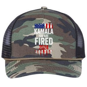 Kamala YouRe Fired Funny Anti Kamala Harris Election 2024 Retro Rope Trucker Hat Cap