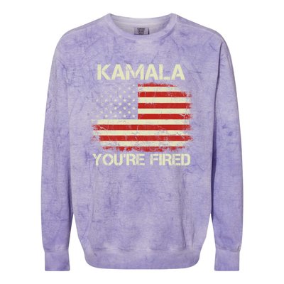 Kamala YouRe Fired Funny Anti Kamala Harris Election 2024 Colorblast Crewneck Sweatshirt