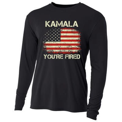 Kamala YouRe Fired Funny Anti Kamala Harris Election 2024 Cooling Performance Long Sleeve Crew