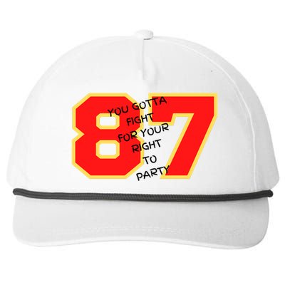 Kelce You Gotta Fight For Your Right To Party Snapback Five-Panel Rope Hat