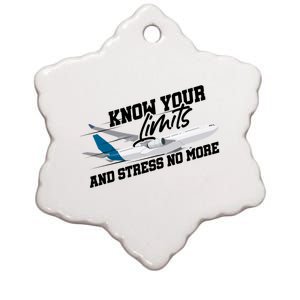 Know Your Limits And Stress Awareness Month Airplane Gift Ceramic Star Ornament