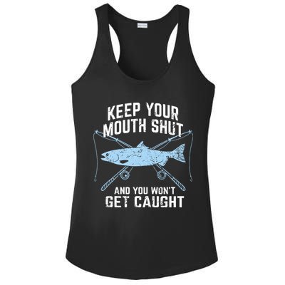 Keep Your Mouth Shut And You Won't Get Caught Fishing Ladies PosiCharge Competitor Racerback Tank