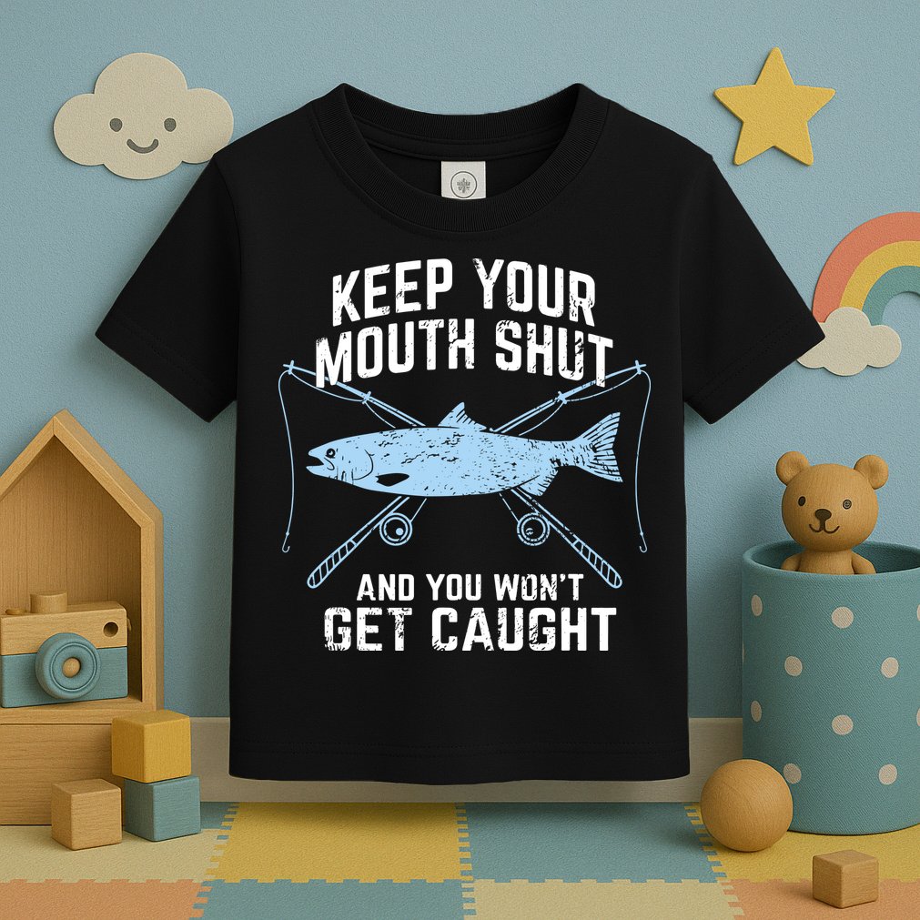 Keep Your Mouth Shut And You Won't Get Caught Fishing Toddler T-Shirt