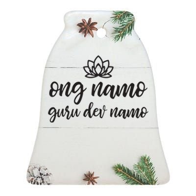 Kundalini Yoga Ong Namo Guru Dev Namo Ceramic Bell Ornament