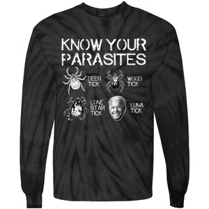 Know Your Parasites Tick Biden (on back) Classic Tie-Dye Long Sleeve Shirt