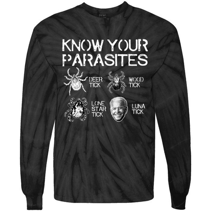 Know Your Parasites Tick Biden (on back) Classic Tie-Dye Long Sleeve Shirt