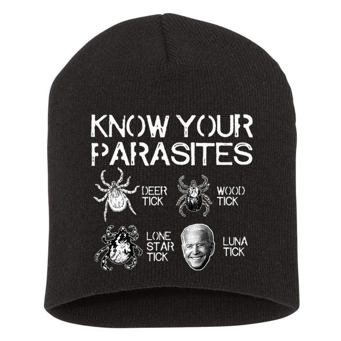 Know Your Parasites Tick Biden (on back) Classic Short Acrylic Beanie