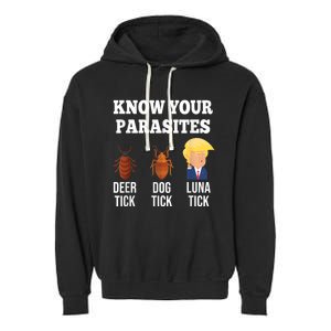 Know Your Parasites Antitrump Funny Luna Tick Resist Garment-Dyed Fleece Hoodie