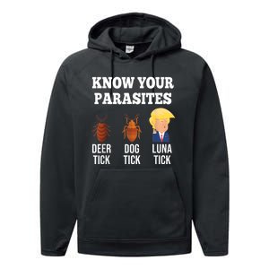 Know Your Parasites Antitrump Funny Luna Tick Resist Performance Fleece Hoodie