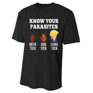 Know Your Parasites Antitrump Funny Luna Tick Resist Performance Sprint T-Shirt